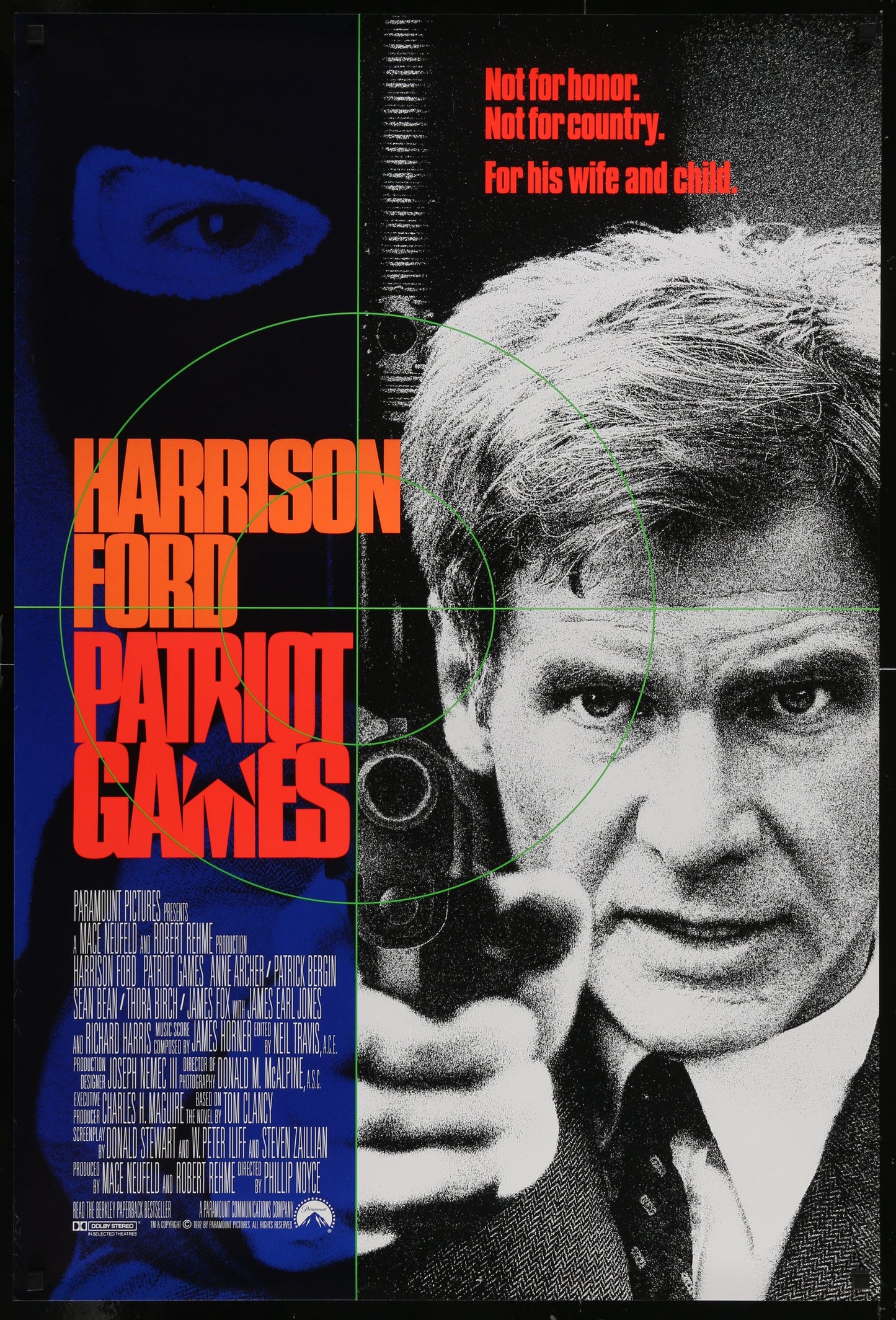 Patriot Games (1992) Original US One Sheet Movie Poster