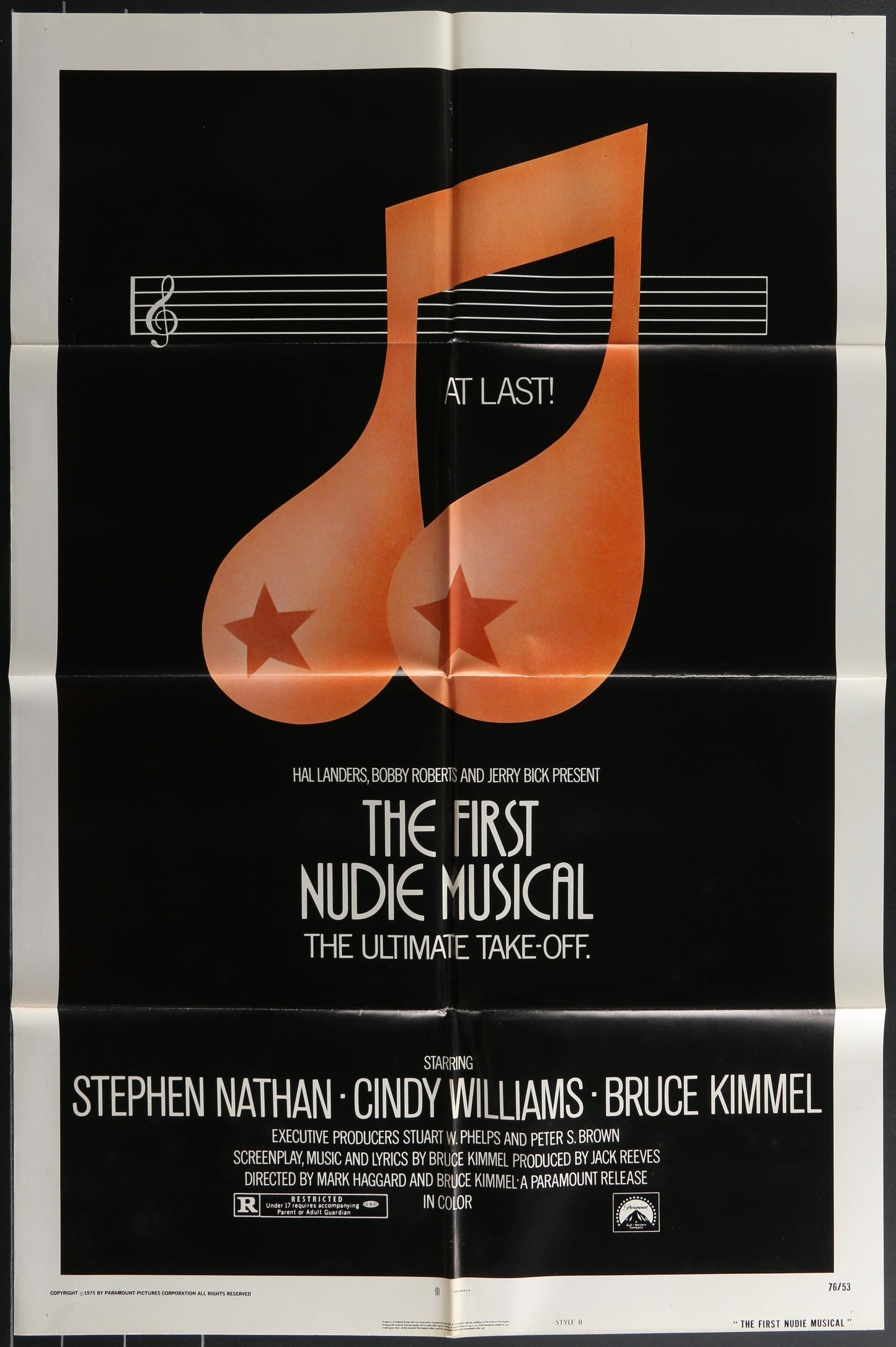 The First Nudie Musical (1976) Original US One Sheet Movie Poster