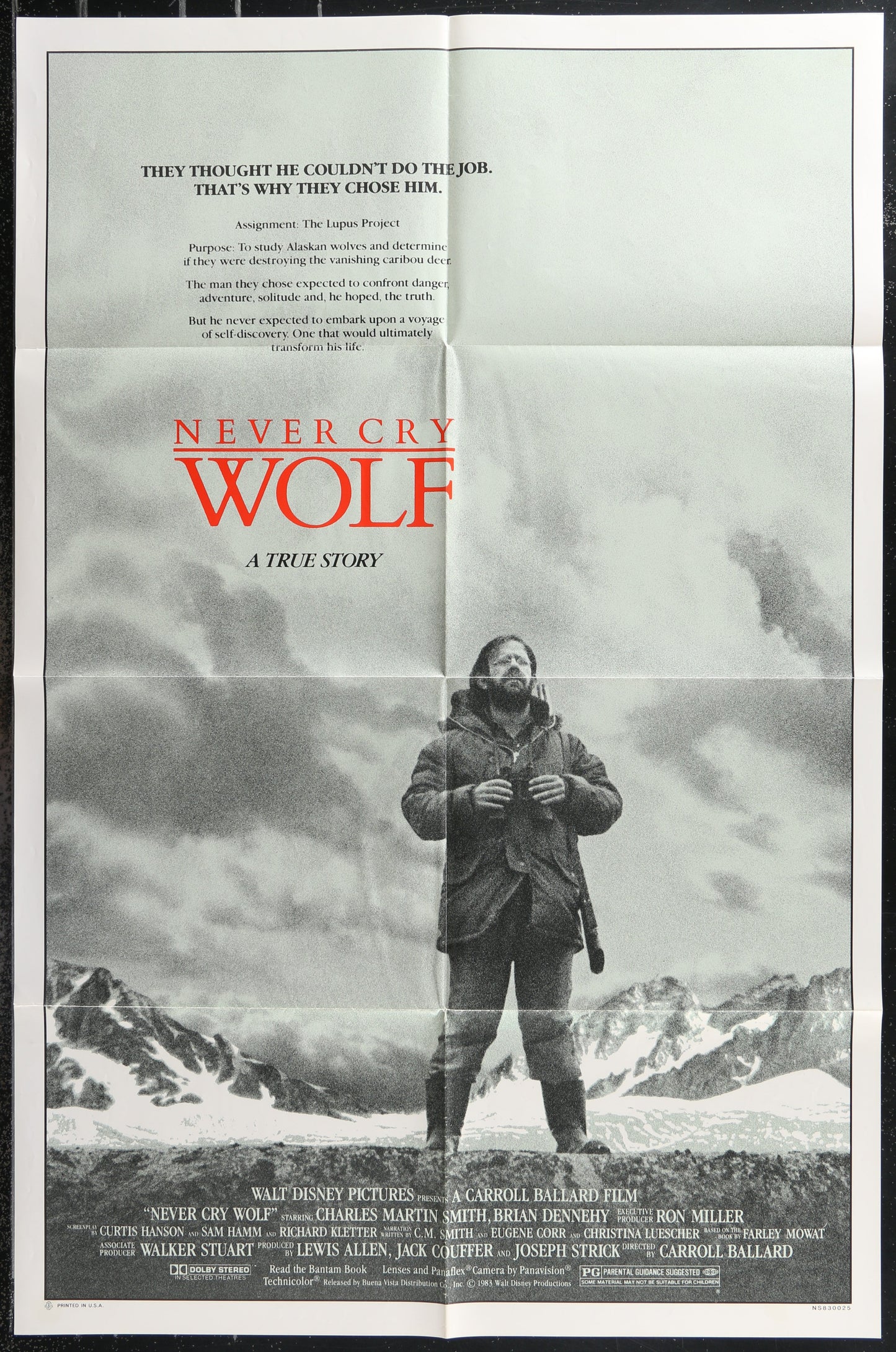 Never Cry Wolf (1983) Original US One Sheet Movie Poster