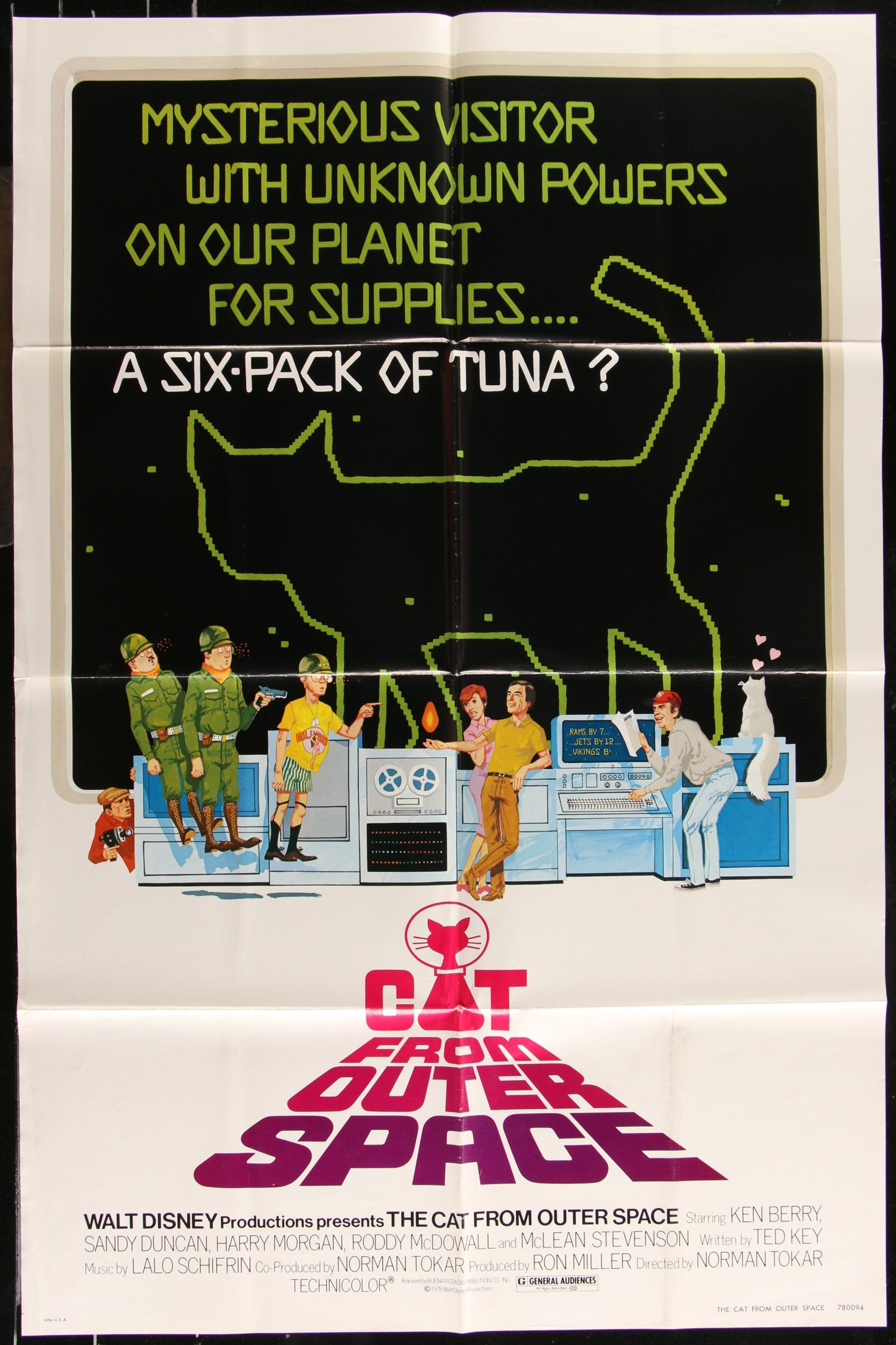 The Cat From Outer Space (1978) Original US One Sheet Movie Poster