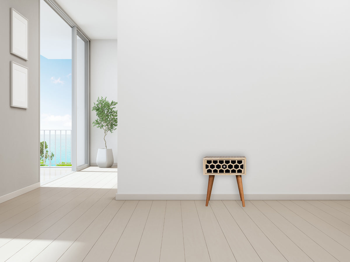 Honeycomb Bone Inlay Bedside