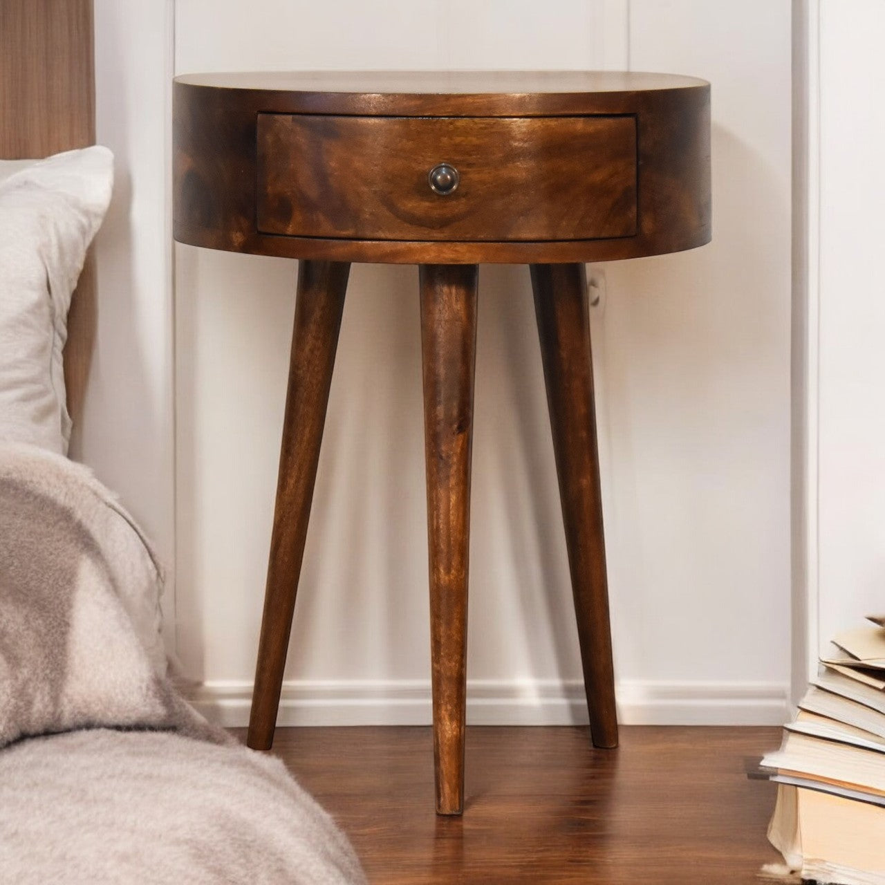 Chestnut Semi Circle Bedside