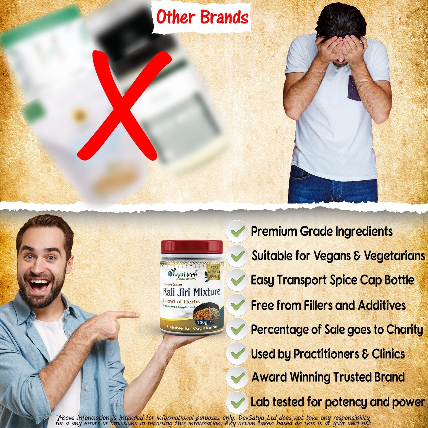 DivyaHerb Kali Jiri Mixture Powder 100 gram - Daily Wellness Support