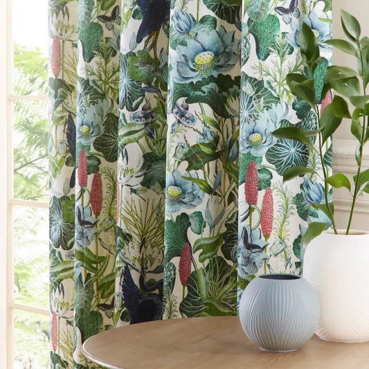 Waterlily Natural Pencil Ready Made Curtain
