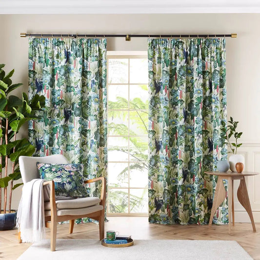 Waterlily Natural Pencil Ready Made Curtain