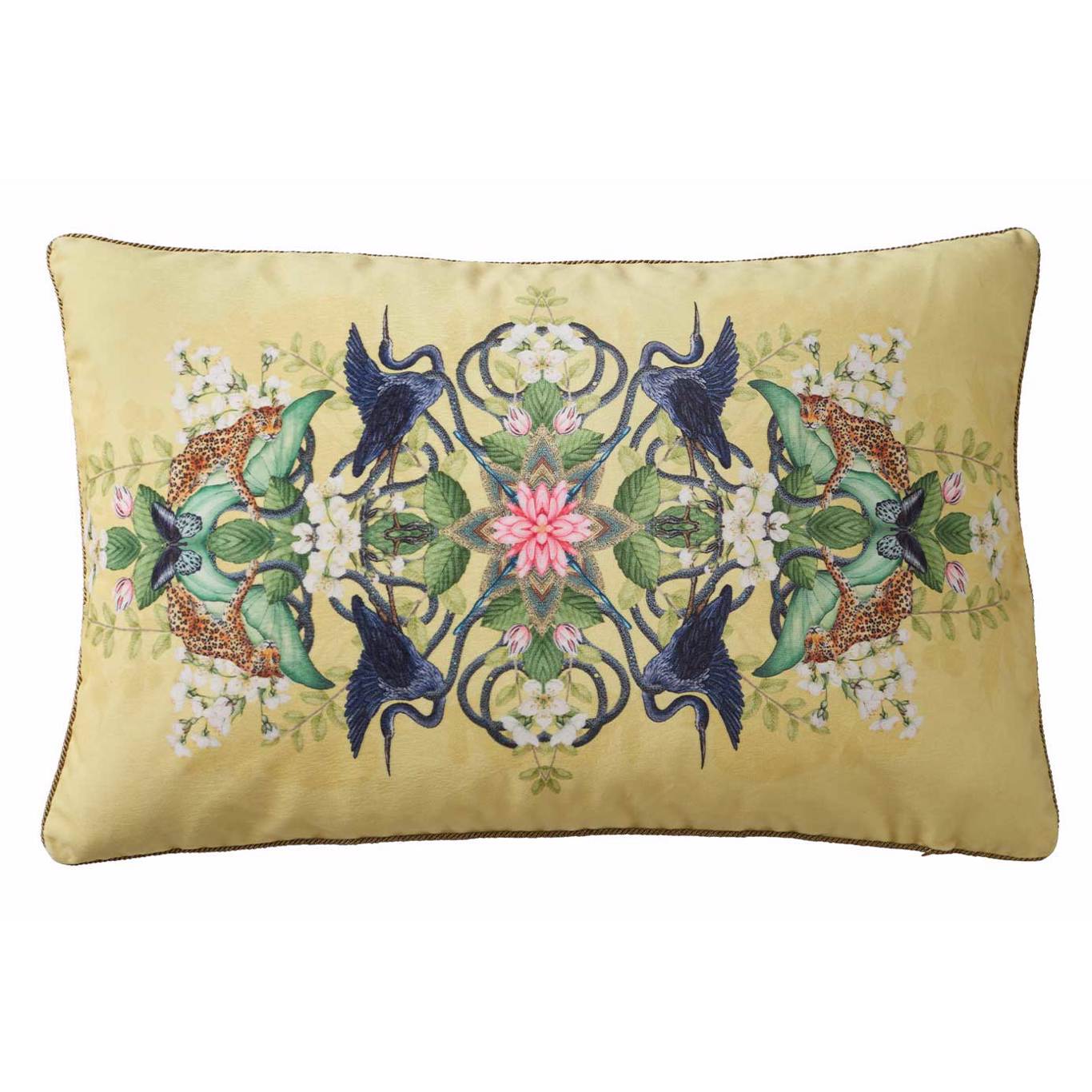 Wonderlust Tea Party Citron Cushion 35x55cm