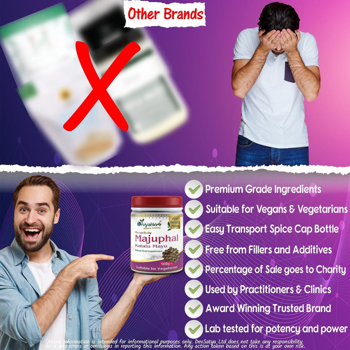 DivyaHerb Majuphal Powder 100 gram - Healthy-Looking Skin Support