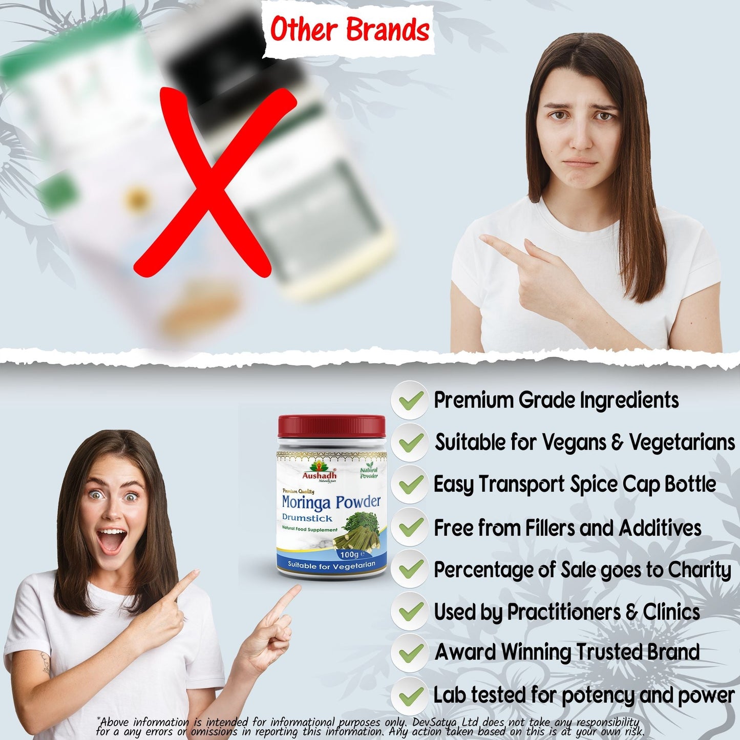 Aushadh Moringa Powder 100 gram - Daily Vitality Support