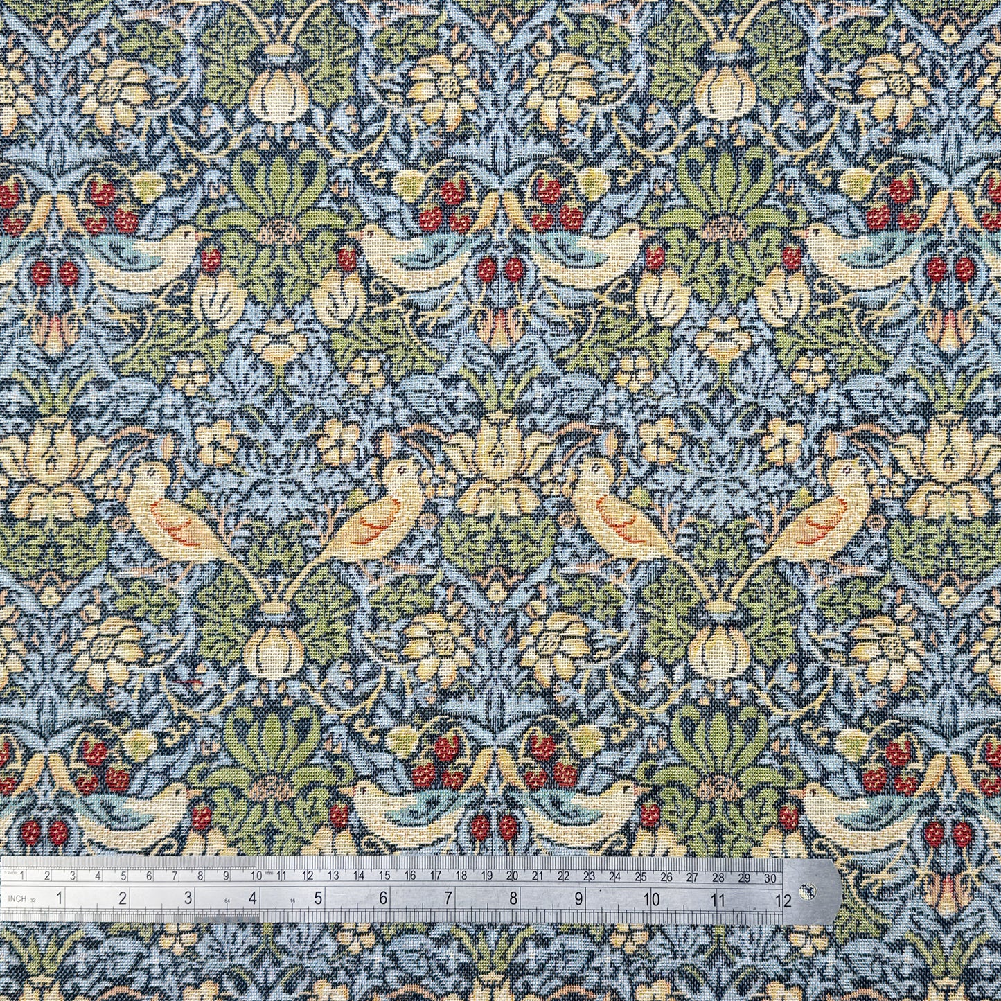 Mini Strawberry Thief Navy Tapestry Jacquard Fabric