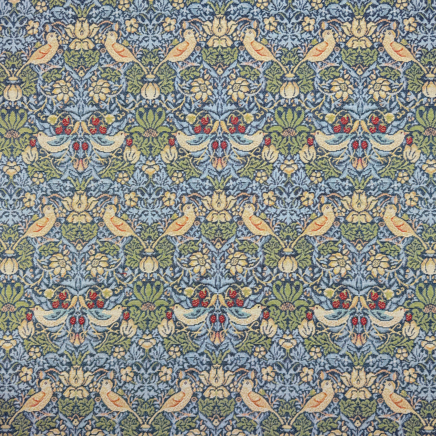Mini Strawberry Thief Navy Tapestry Jacquard Fabric