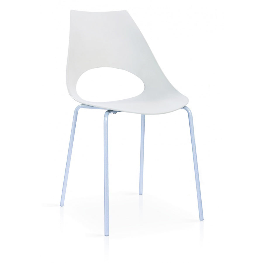 Orchard Plastic (PP) Chairs with Metal Legs Chrome - White