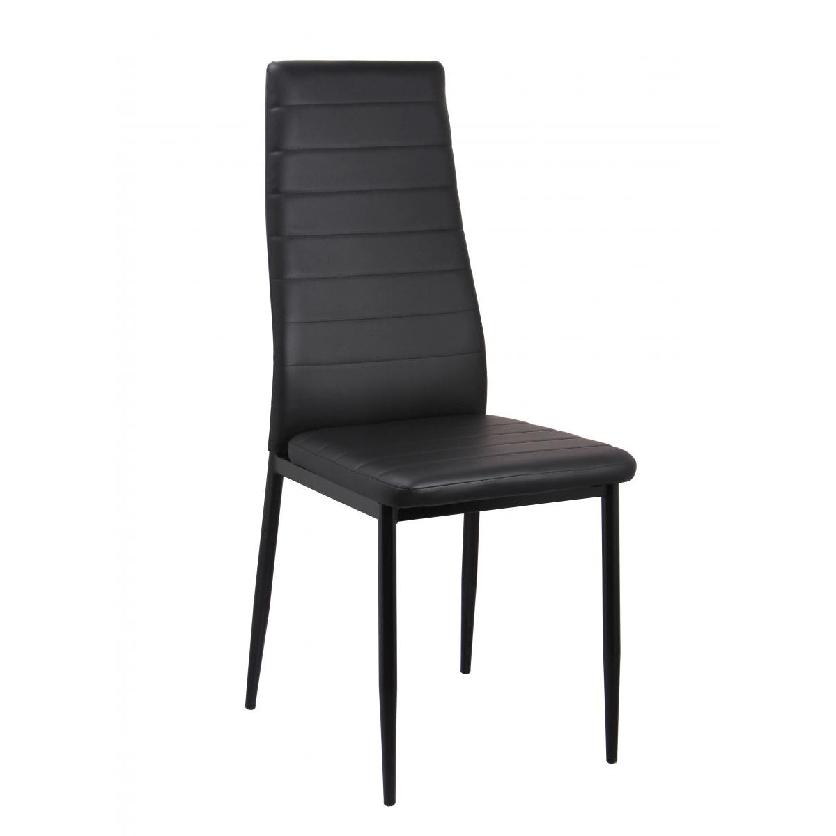Pearl PU Chairs with Painted Legs - Black PU Black Legs