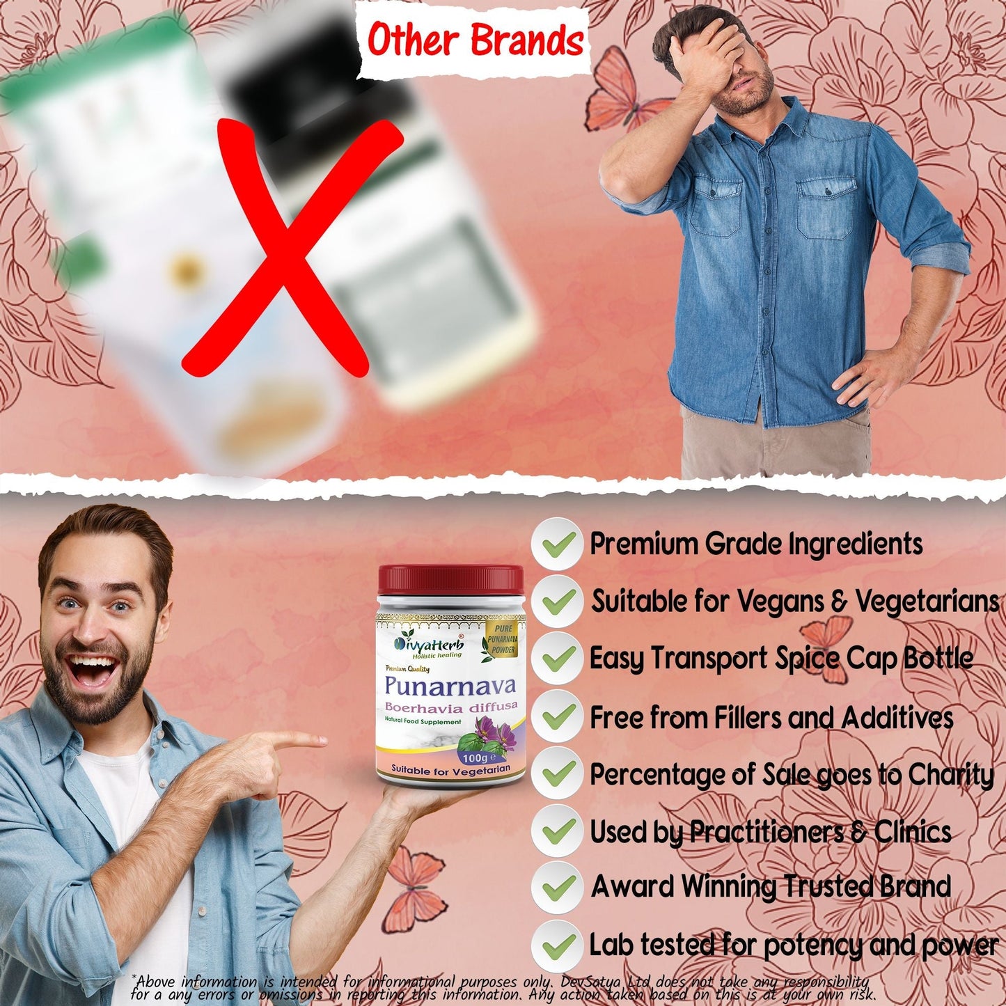 DivyaHerb Punarnava Powder 100 gram - Daily Wellness Support