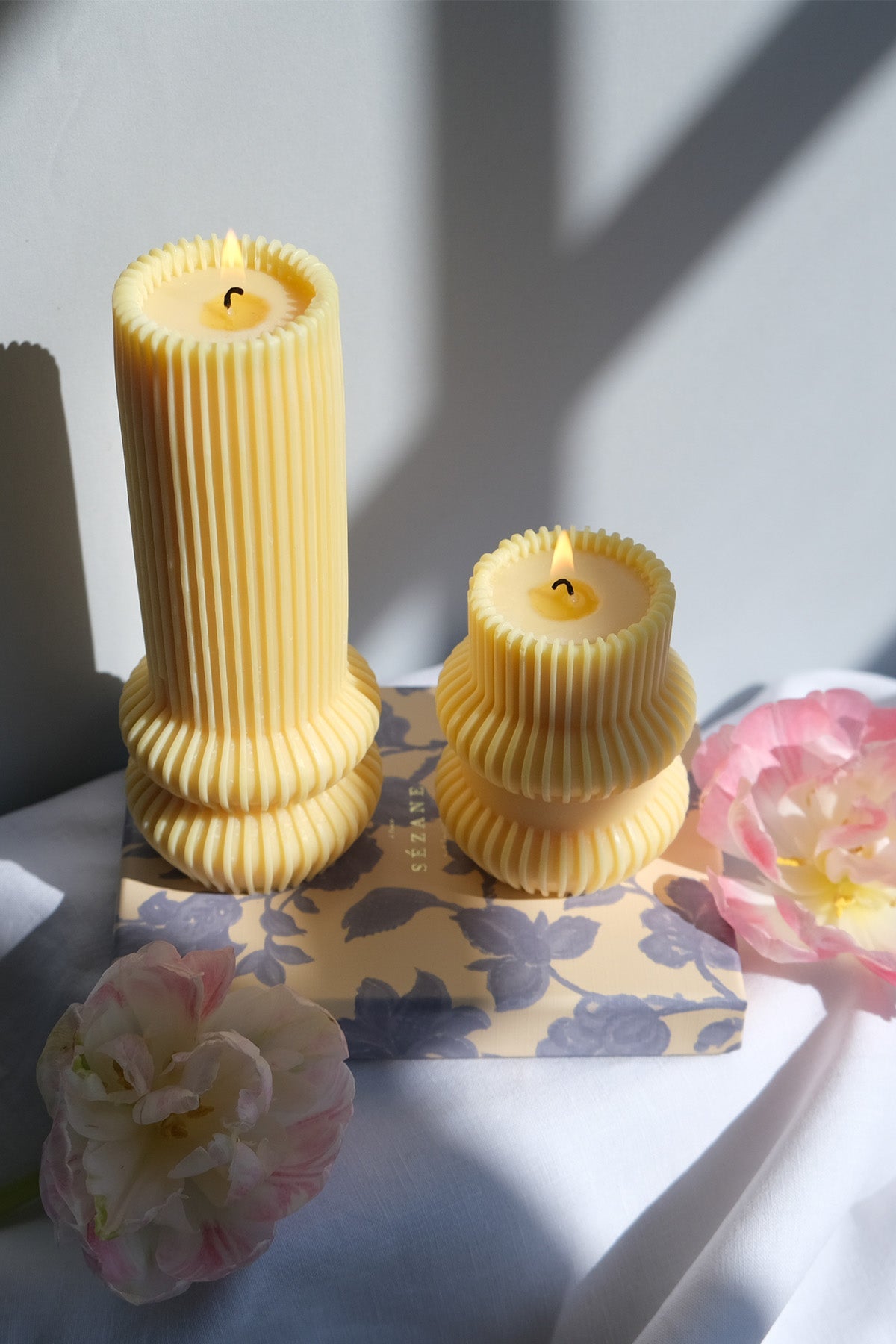 Striped Pillar Candle