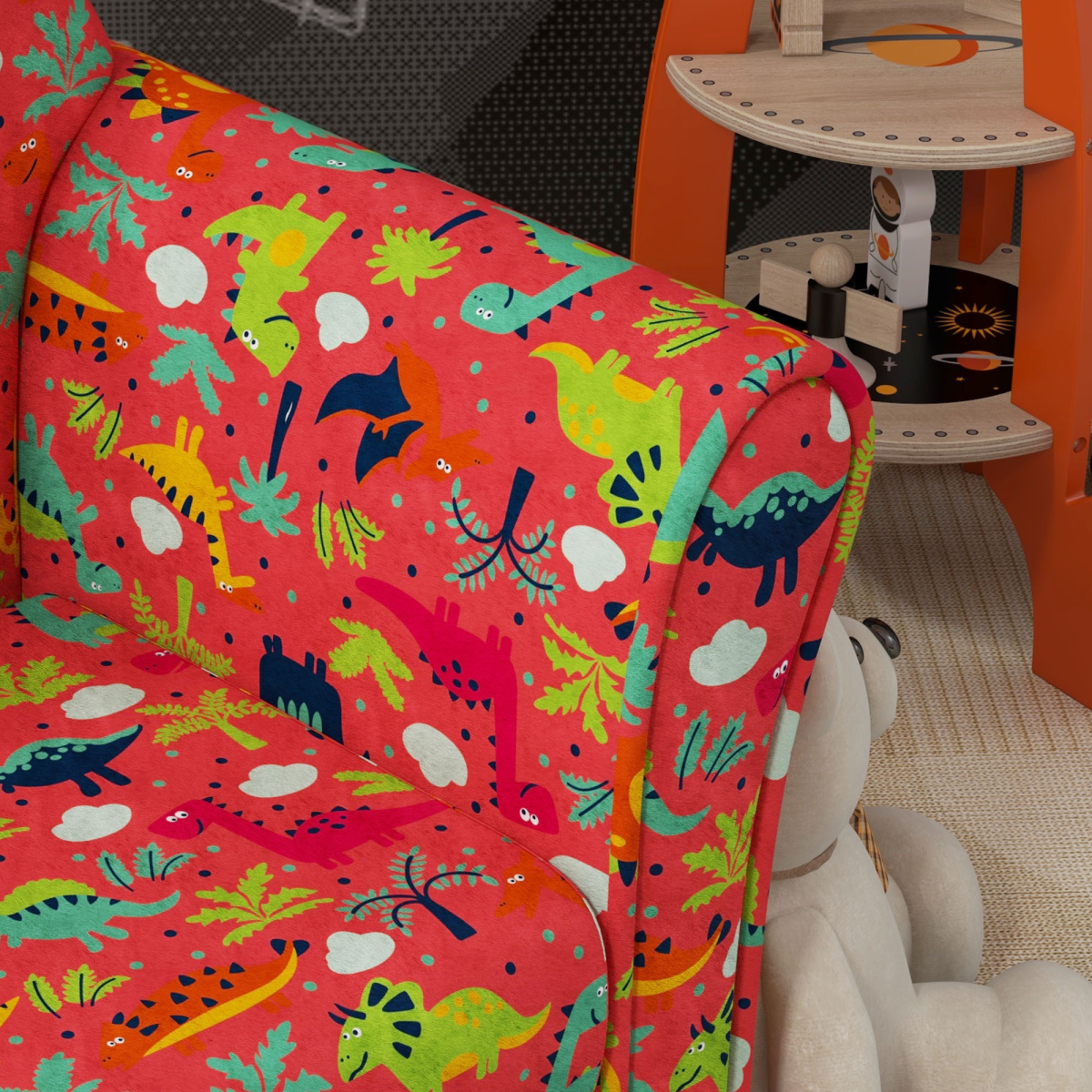 AIYAPLAY Kids Sofa Chair with Planet Dinosaur Design for Bedroom, Playroom