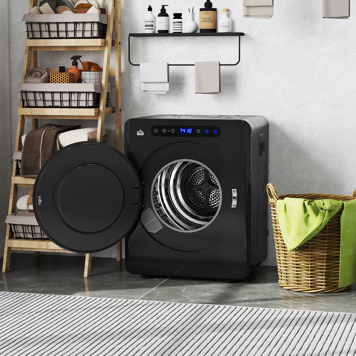 HOMCOM 4kg Portable Vented Tumble Dryer Machine with Timer, 6 Heat Settings