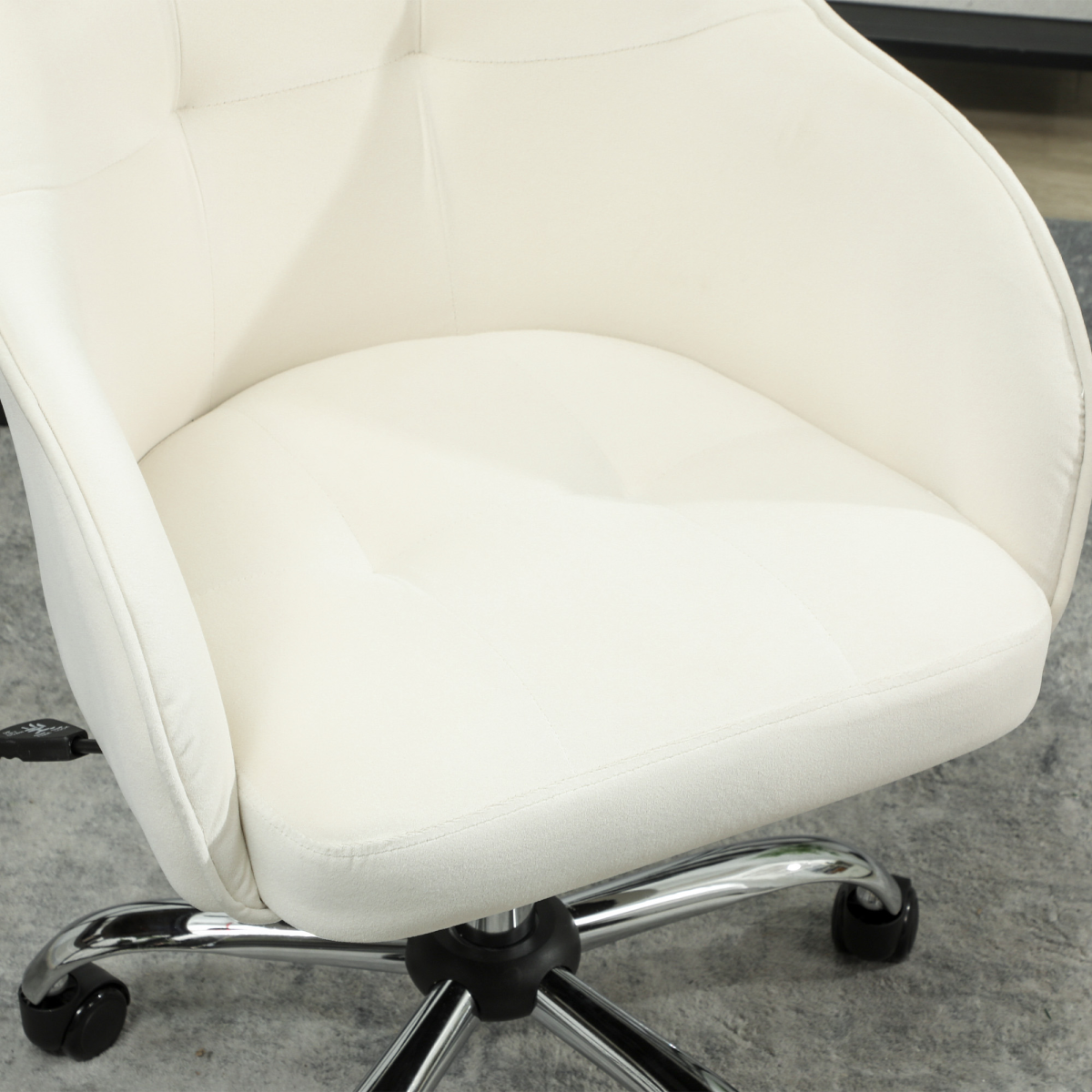 HOMCOM Vanity Chair for Desk, with Height Adjustable, Wheels