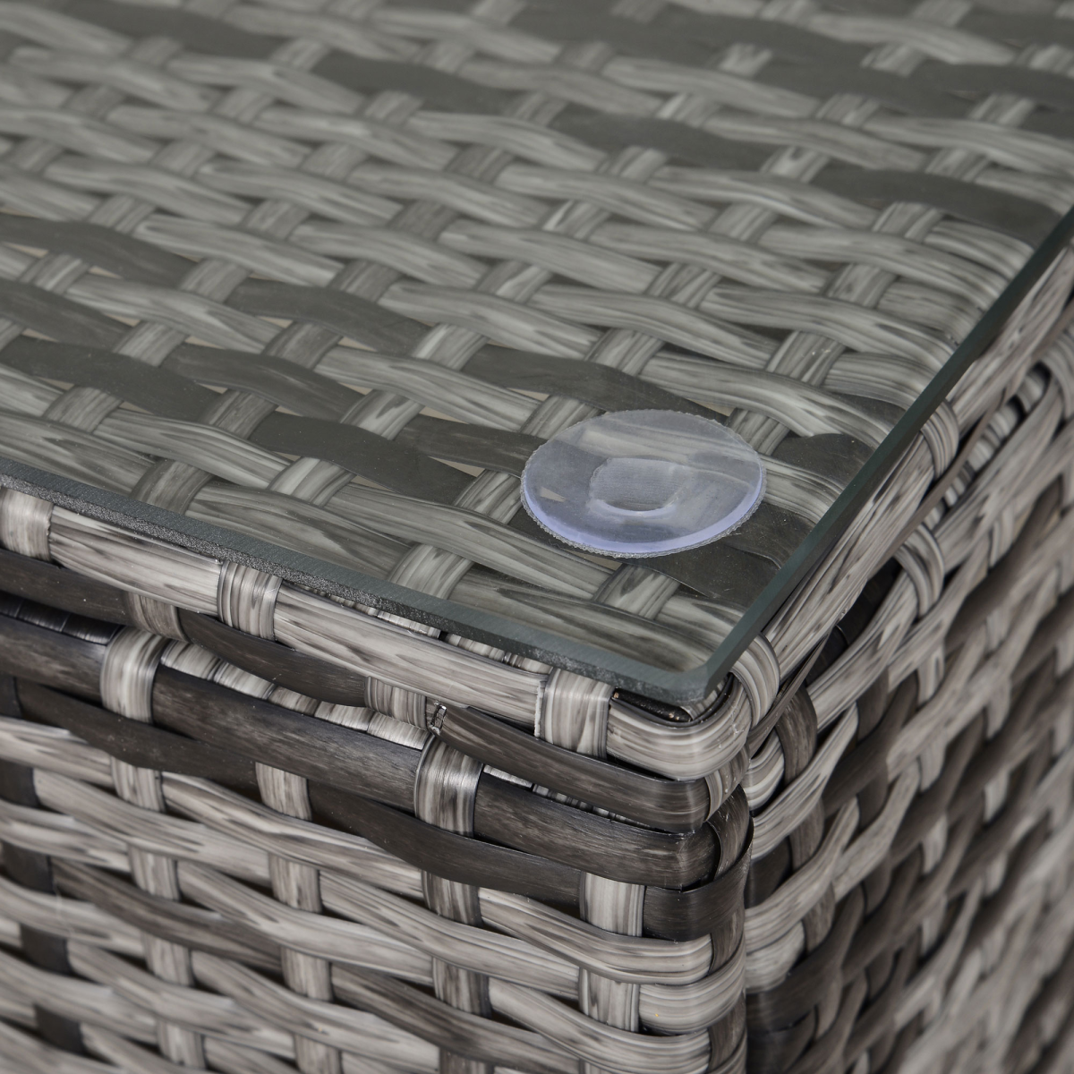 Rattan Coffee Table with Glass Top