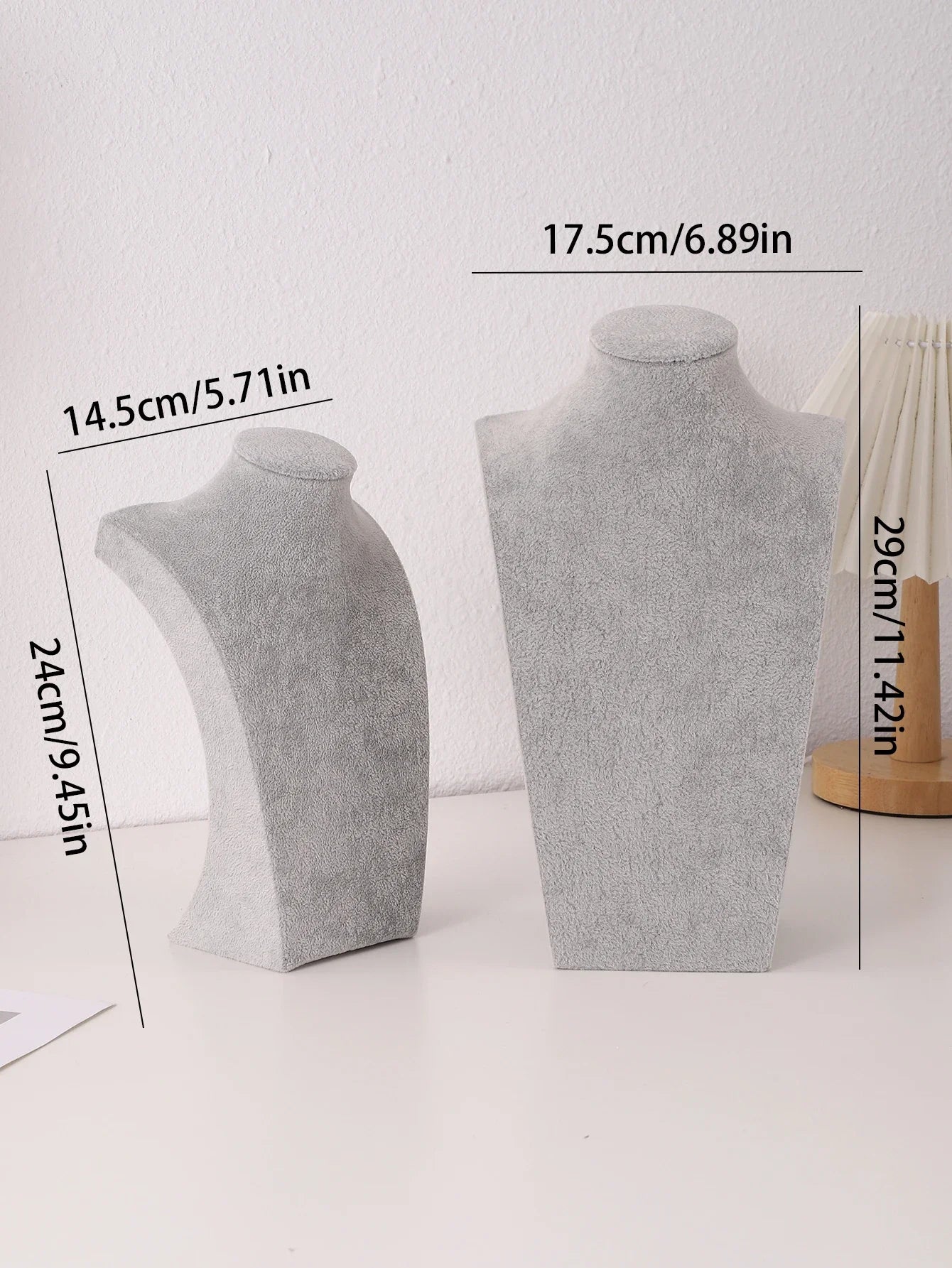 Mannequin Linen Velvet Necklace Pendant Chain Jewelry Bust Neck Display Stand Holder Mannequin Necklace Pendant Window Display