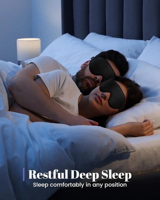 Sleep Mask ,Blackout Eye Masks for Sleep - 3D Breathable Soft Comfortable Eye Mask for Sleeping- Adjustable Night Masks