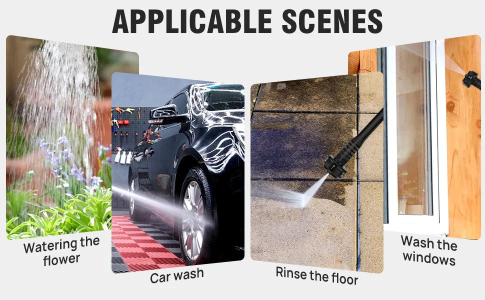 Cordless Pressure Washer, Portable Power Washer with 4.0Ah Battery 6-in-1 Nozzle, Handheld Brushless High-Pressure Car Washer
