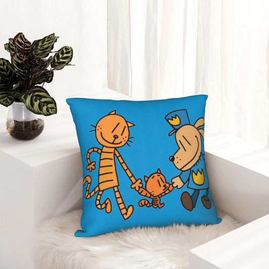 DogMan Petey the Cat x Dog Man Pillowcase Double-sided Printing Fabric Cushion Cover Decor Pillow Case Cover Bed Zipper 40*40cm