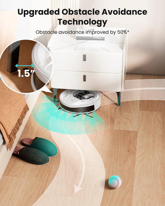 Lefant M320 Robot Vacuum Cleaner, Carpet Detection, 6,000 Pa Suction, Low Noise, 210 Mins Runtime, Self-Charging, Ideal for Har