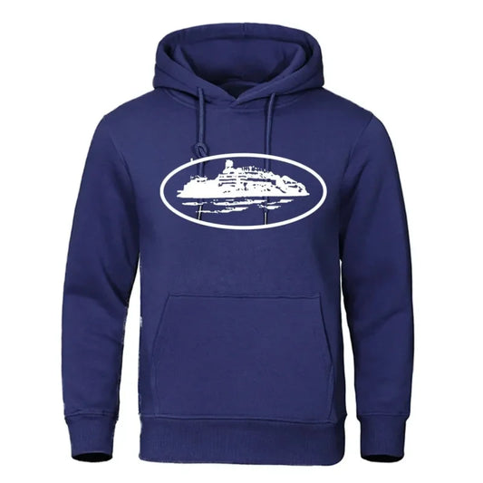 Men's Premium Hoodie Sweatshirt with General Brand Logo Comfortable Streetwear Casual Hooded Pullover for Youth