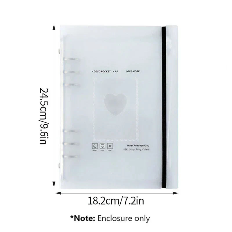 A5 Kpop Photocard Holder Binding Photo Cards Holder in Polaroid Album Book 3 Inches Heart Photo Card School Stationery Binder