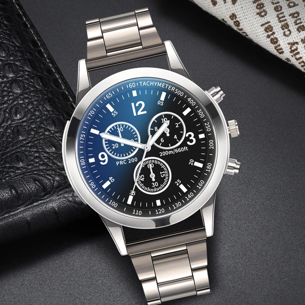 1/2PCS Men Business Watches Fashion Men's Steel Band Quartz Watch with Bracelet(Box not Included)