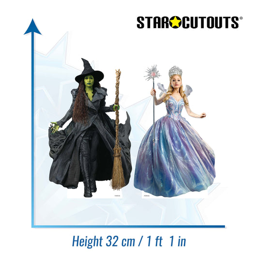SC4757 Wicked For Good Glinda Elphaba Shelf Top Pack Cardboard Cut Out Height 32cm