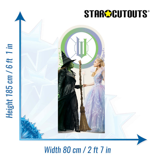 SC4786 Wicked For Good - Glinda & Elphaba - W Backdrop Single Cardboard Cut Out Height 185cm