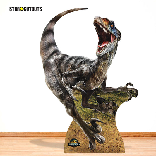SC4859 Velociraptor Dinosaur Jurassic World Rebirth Cardboard Cut Out Height 144cm