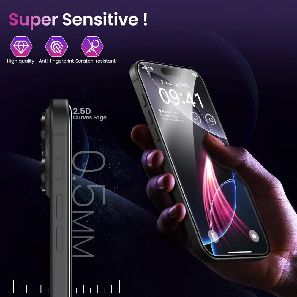 1~5PCS HD Tempered Glass For iPhone 16 17 Pro Max 17e 16e 15 14 13 12 Screen Protector Film For iPhone 11 13 Mini Glass