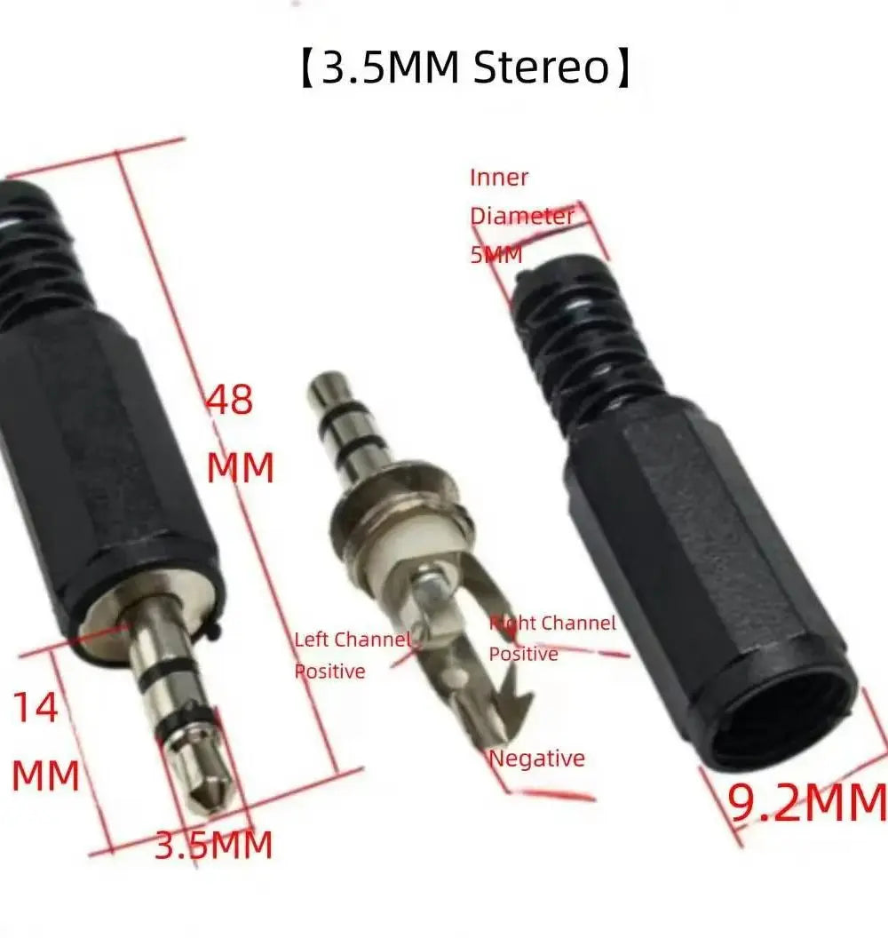 5Pcs/lot 3.5mm Black Plastic Housing Audio Jack Plug Headphone Connector Discount