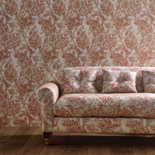 Fringed Tulip Toile Wallpaper