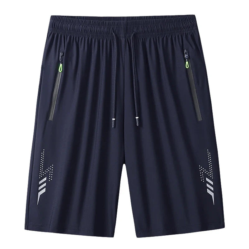 Summer Men's Shorts Cool Sportswear Running Sport Shorts Casual Bottoms Gym Fitness Training Jogging Short Pants Men Black Gray