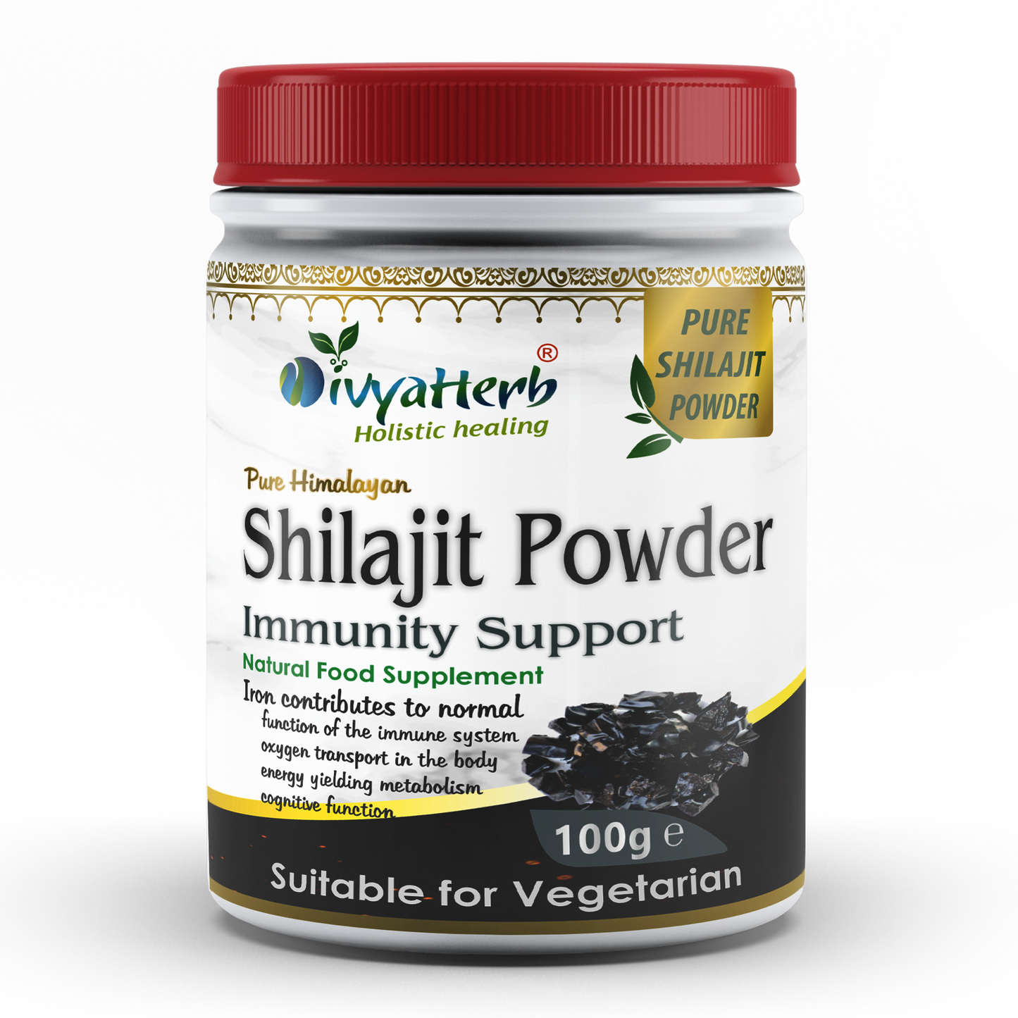 DivyaHerb Shilajit Powder 100 gram - Daily Vitality Support