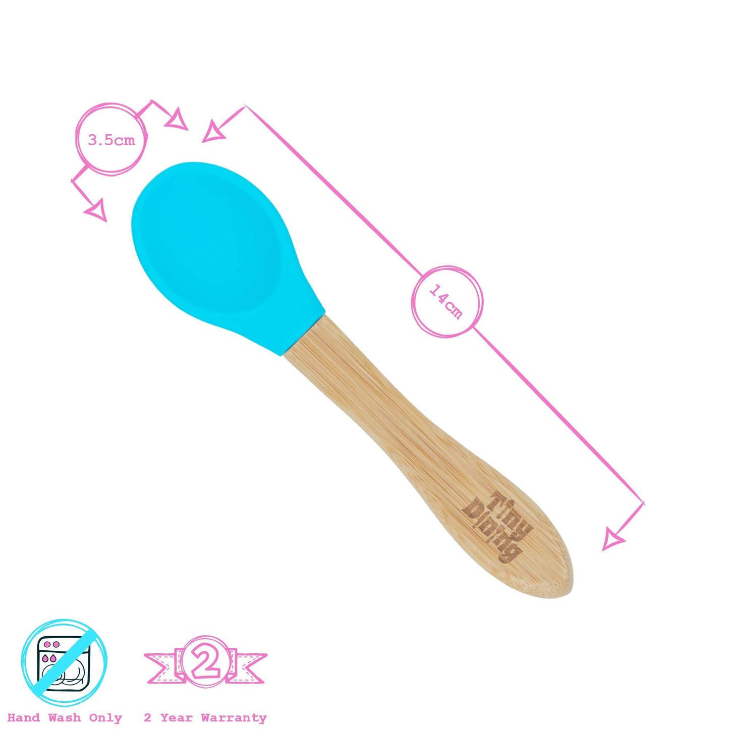 Soft Tip Bamboo Spoon - Silicone Tip