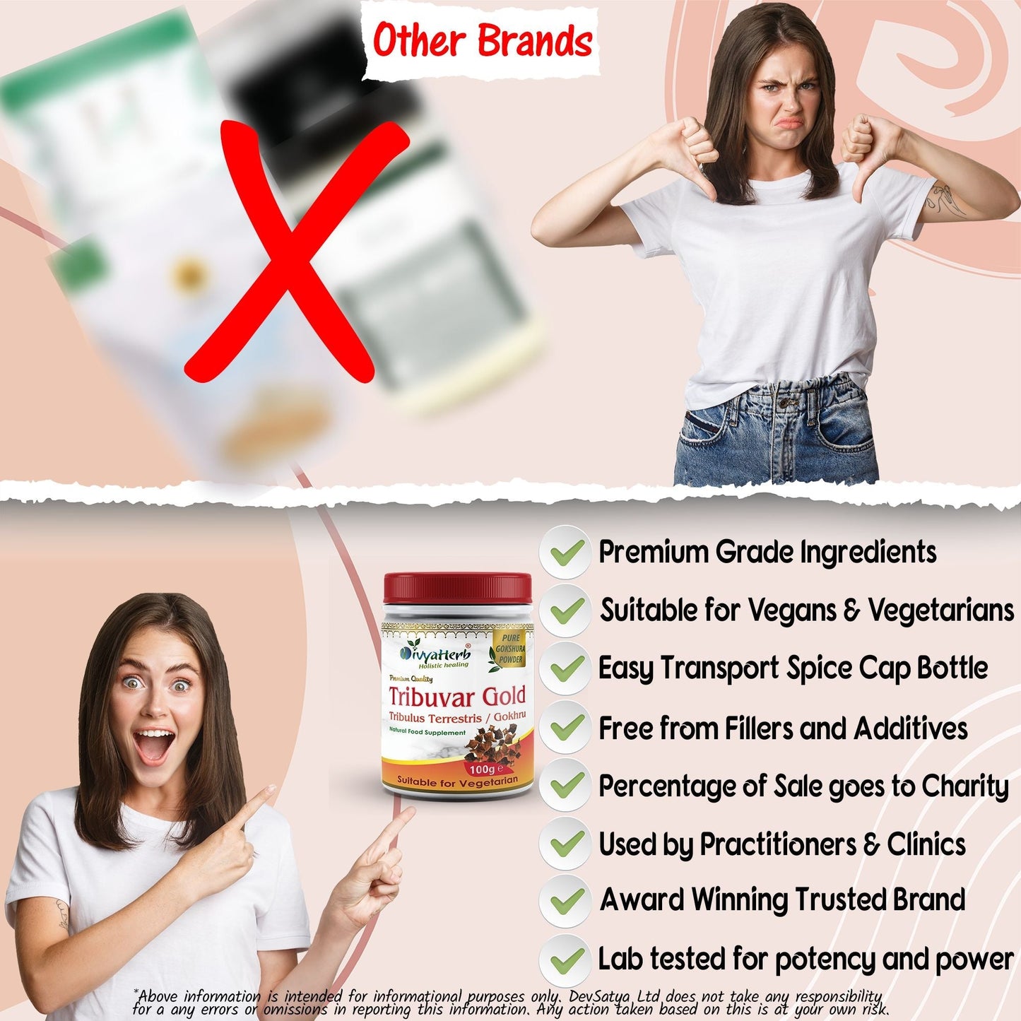 DivyaHerb Gokshura / Tribuvar Powder 100 gram - Natural Herbal Wellness