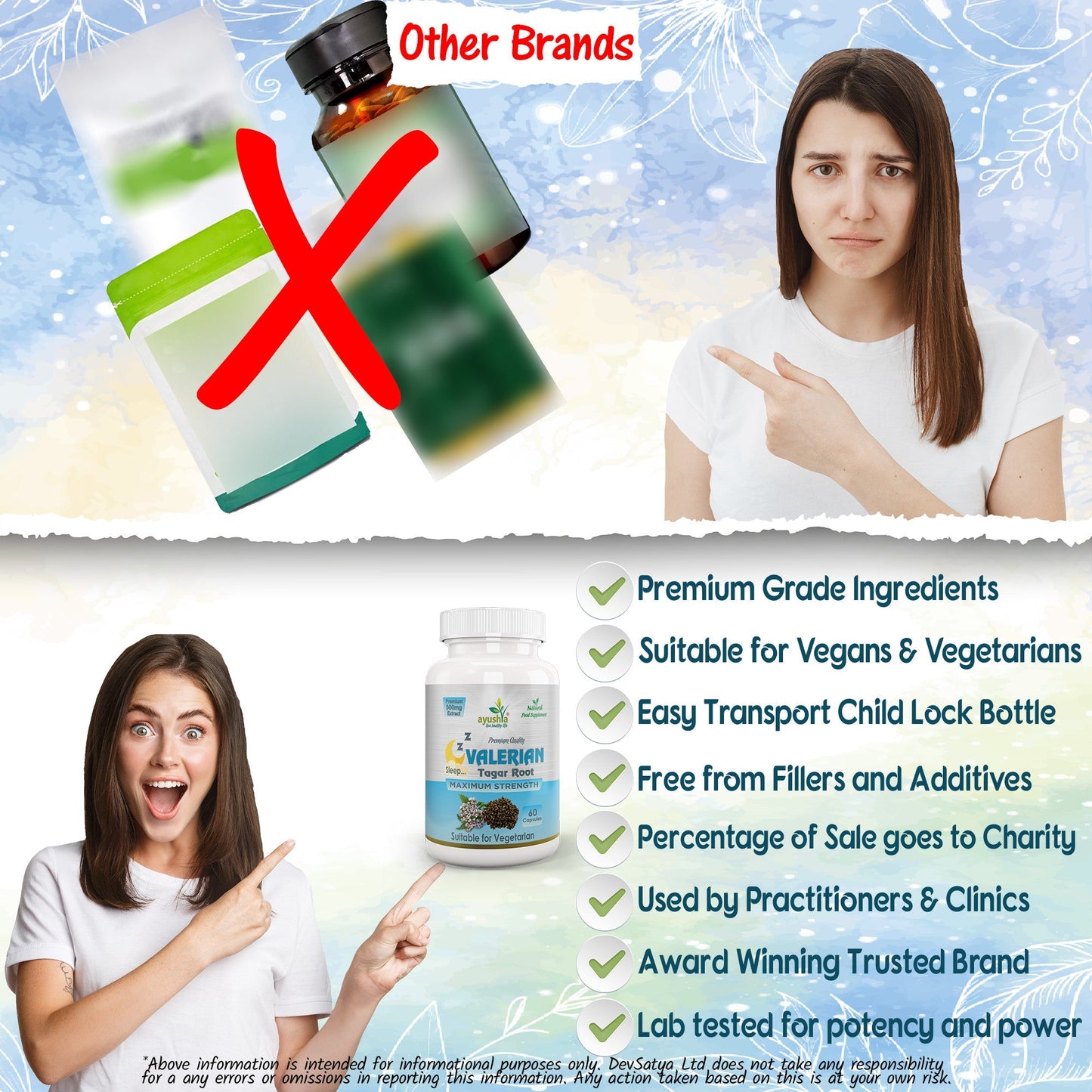 Ayushya Valerian Capsules (Tagar) Restful Sleep Support - Vegan, Gluten Free, Non-GMO, 60 Capsules