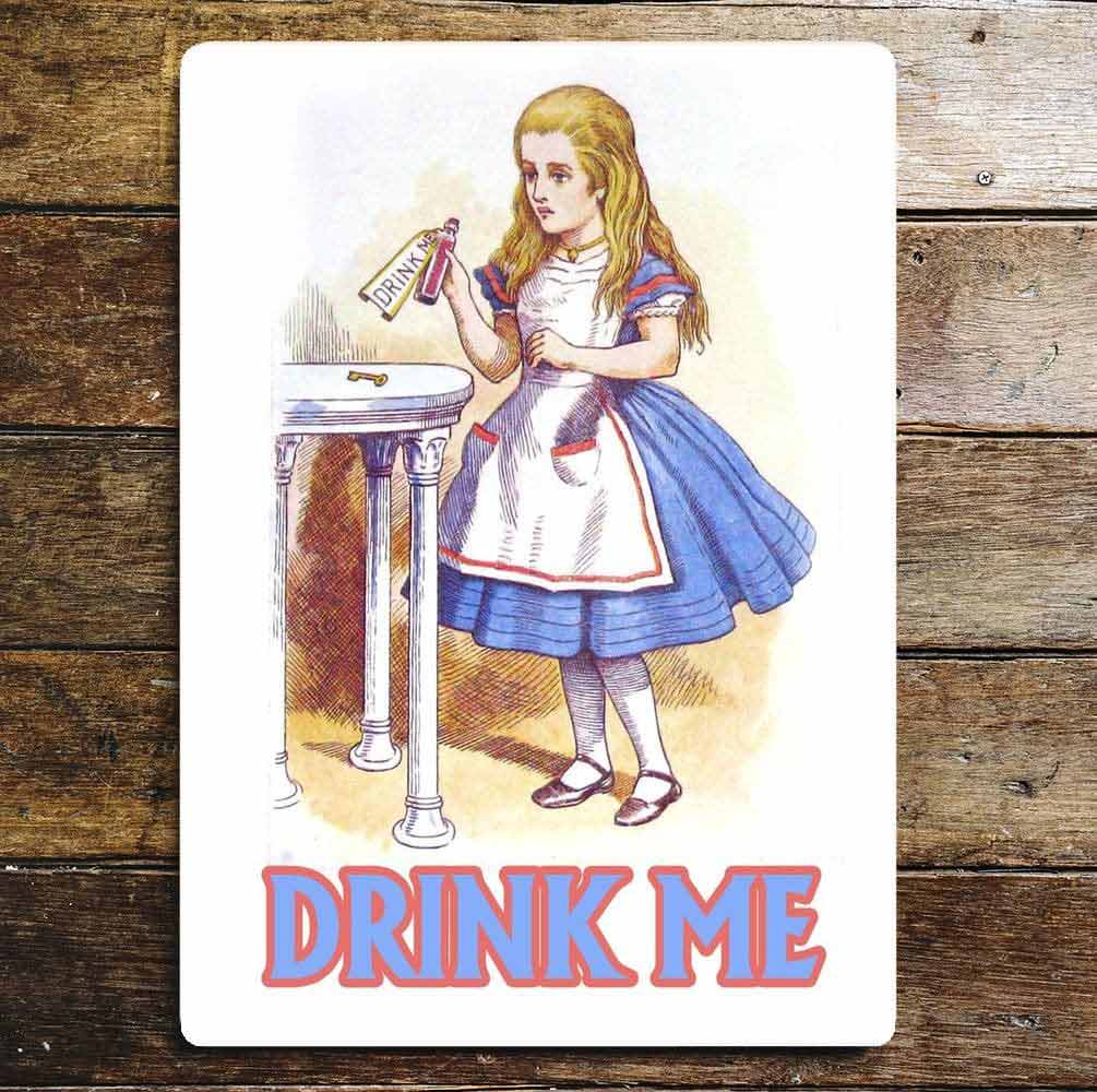 Vintage Style Alice in Wonderland Drink Me Sign