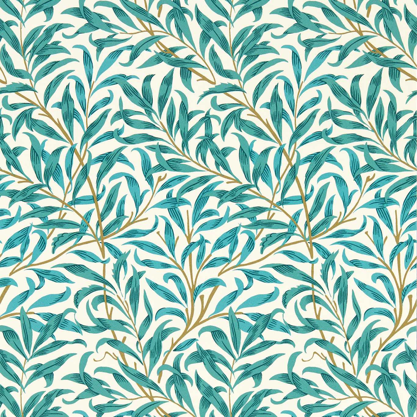 Willow Bough Teal Wallpaper