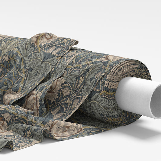 William Morris Honeysuckle Steel Fabric