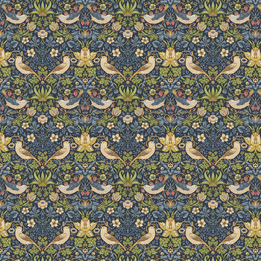 Strawberry Thief Navy Fabric