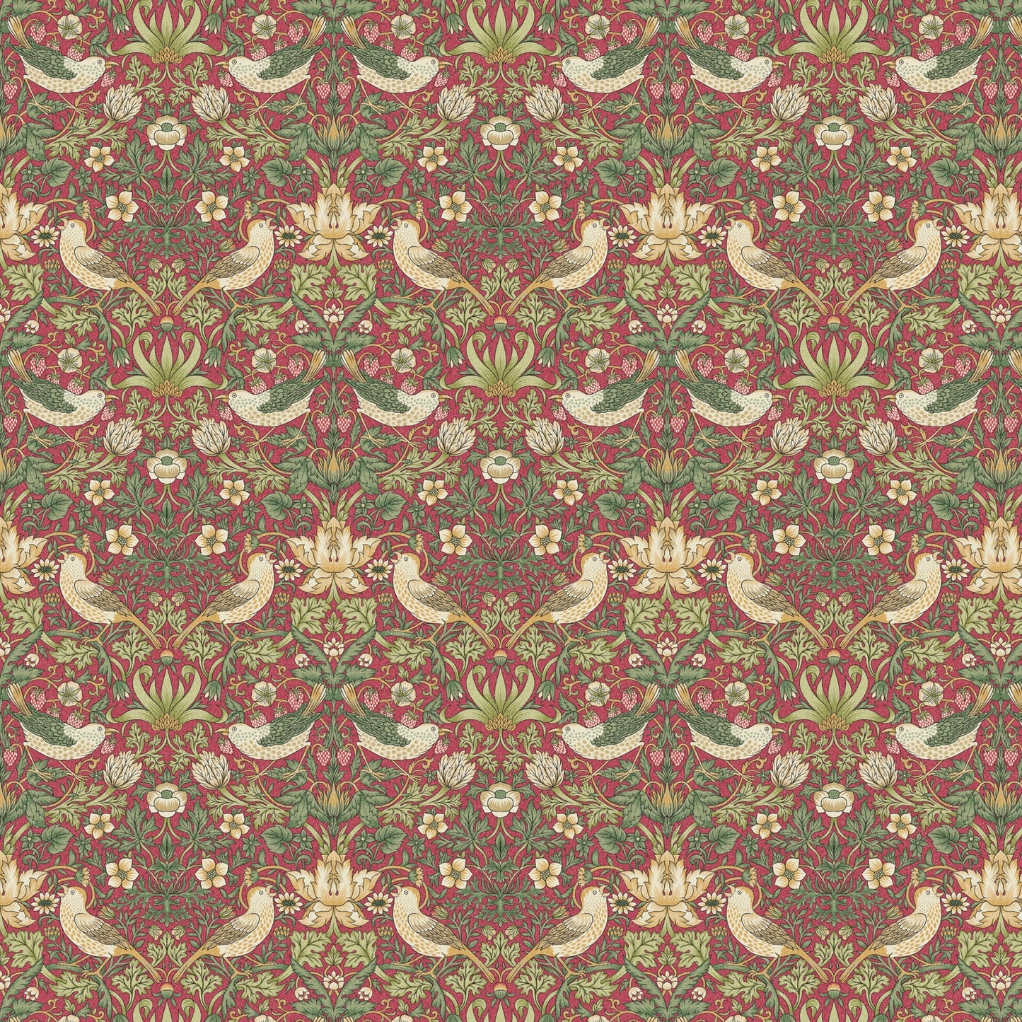 Strawberry Thief Crimson Fabric