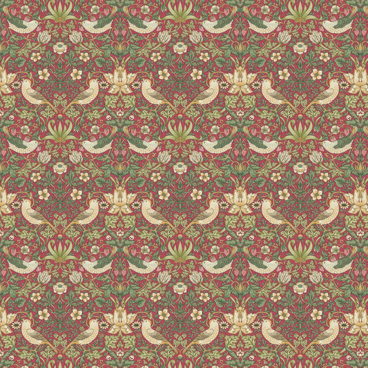Strawberry Thief Crimson Fabric
