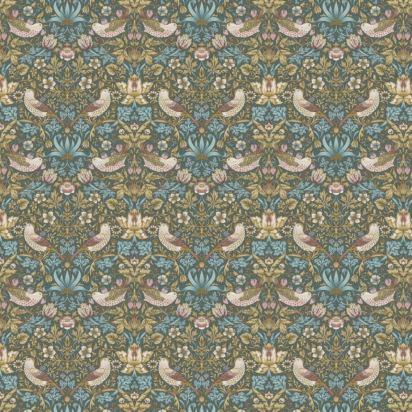 Strawberry Thief Teal Fabric