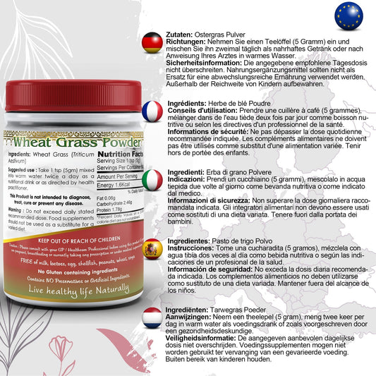 DivyaHerb Wheat Grass Powder 100 gram - Daily Vitality Support