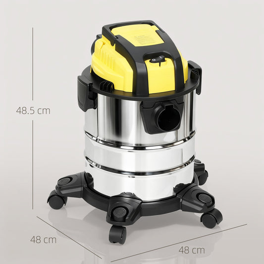 HOMCOM Wet and Dry Vacuum Cleaner, 1200W 20L Wet & Dry Vacuum Cleaner w/ Blower, Triple Filters for Workshop, Home, Carpet